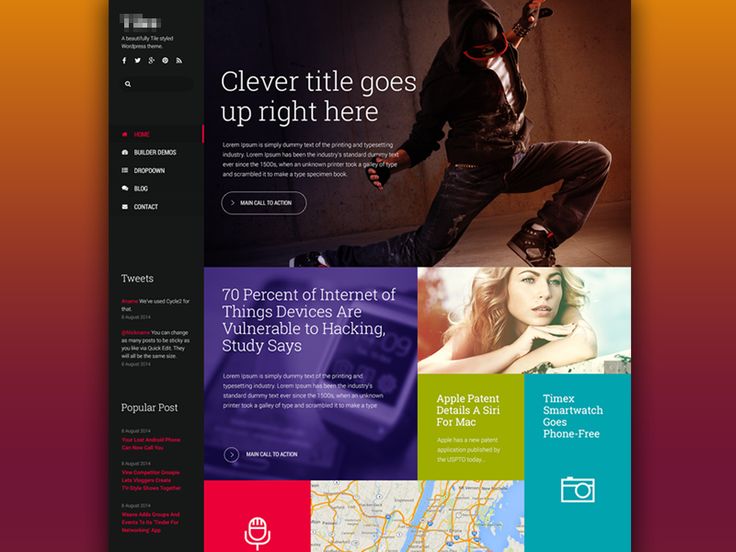 Tile-like layout. WP theme by Hernan Vionnet