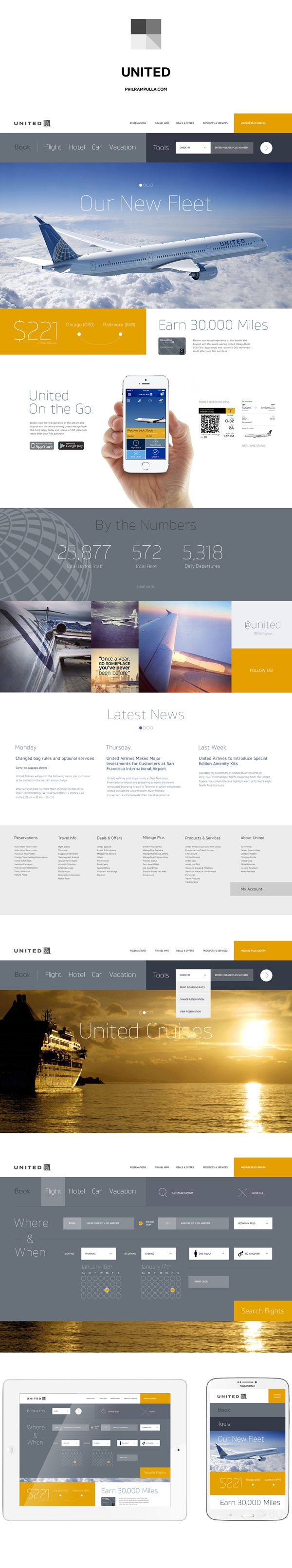 United Airlines Website Redesign by Phil Rampulla