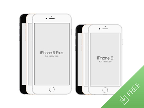 Free iPhone 6 and iPhone 6 Plus Mockup Templates (PSD, AI & Sketch) - Free Download - 10